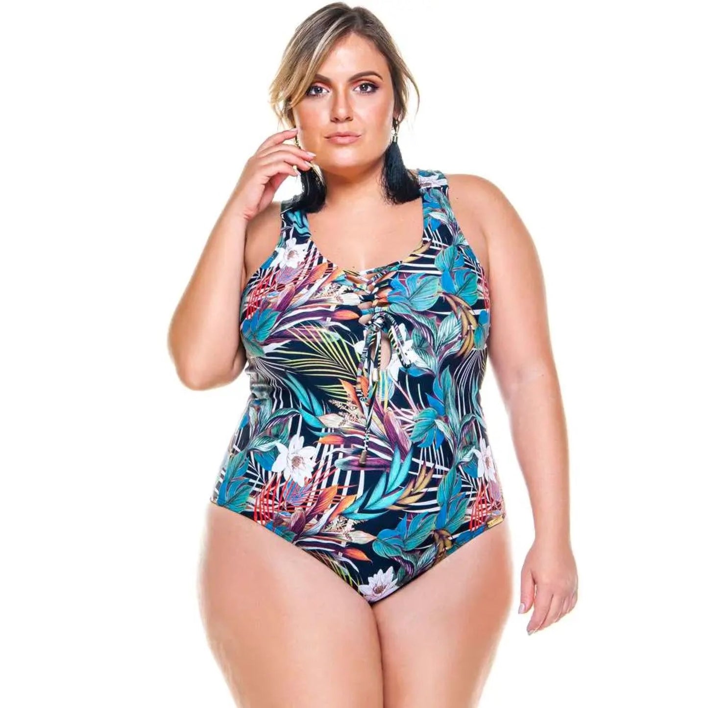 Swimsuit with Braided Detail on Bust