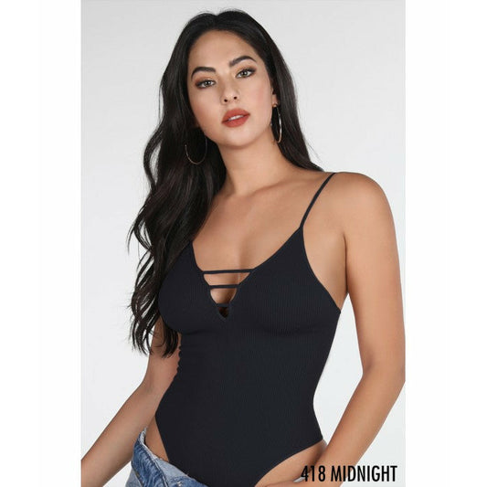 RIBBED LADDER BODYSUIT