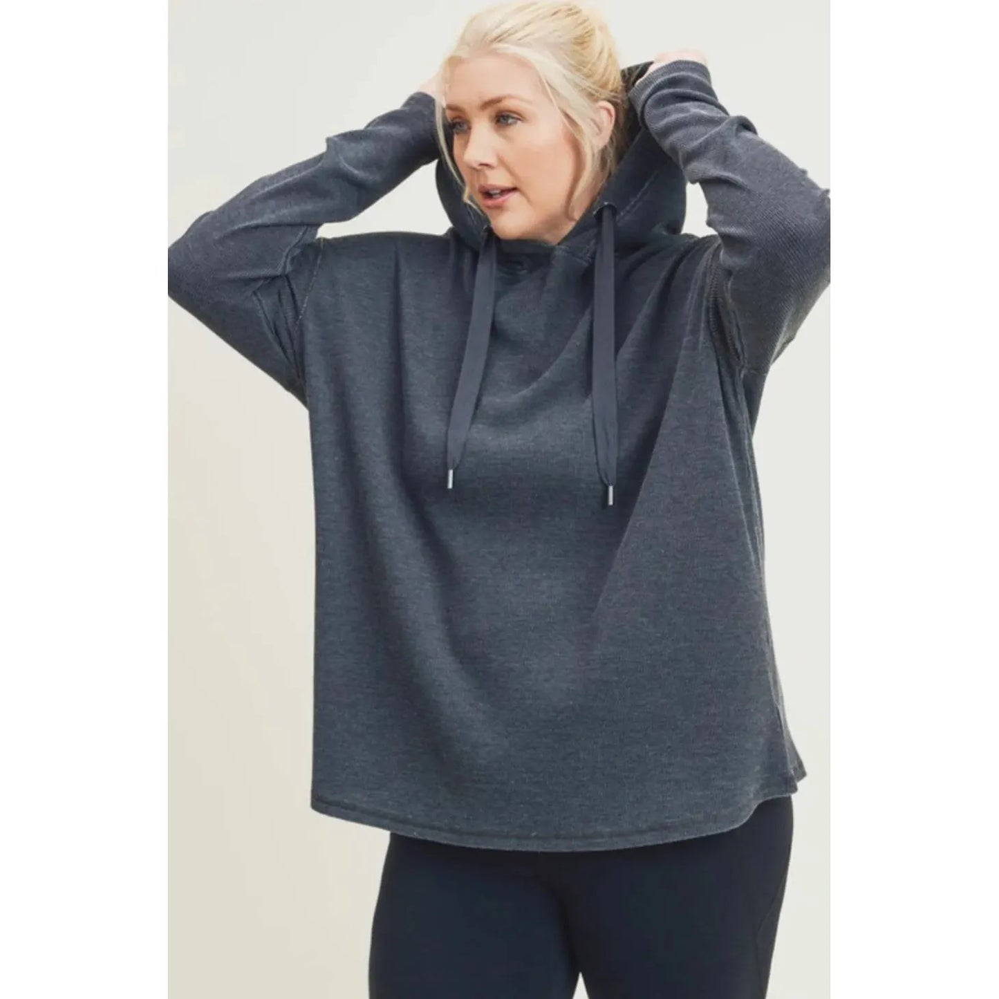 THERMAL BOXY HOODIE SWEATSHIRT