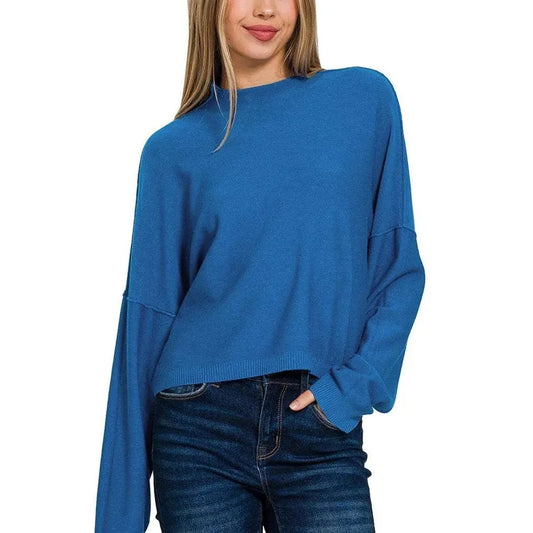 High Neck Raglan Sleeve Sweater