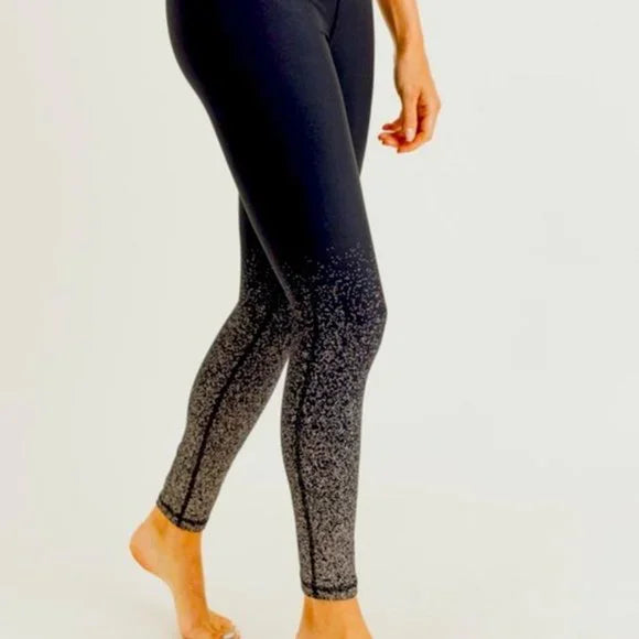 Metallic Raindrop Foil High Waist Leggings