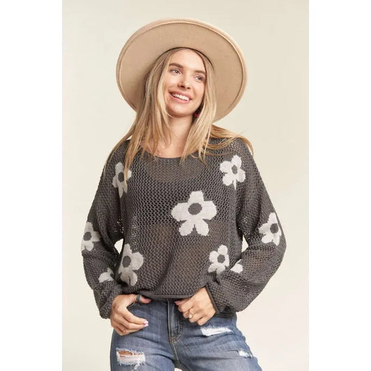 Lightweight Floral Sweater Top