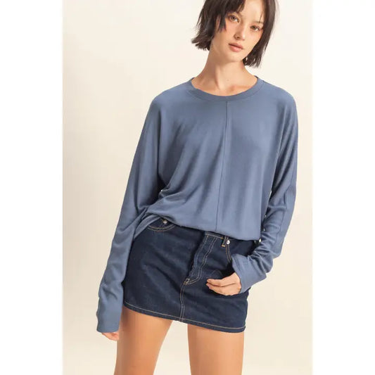 Center Seam Long Sleeve Top