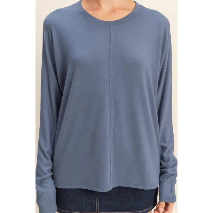 Center Seam Long Sleeve Top