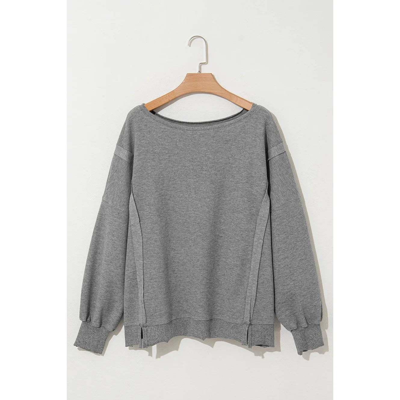 Waffle Knit Bishop Sleeve Top