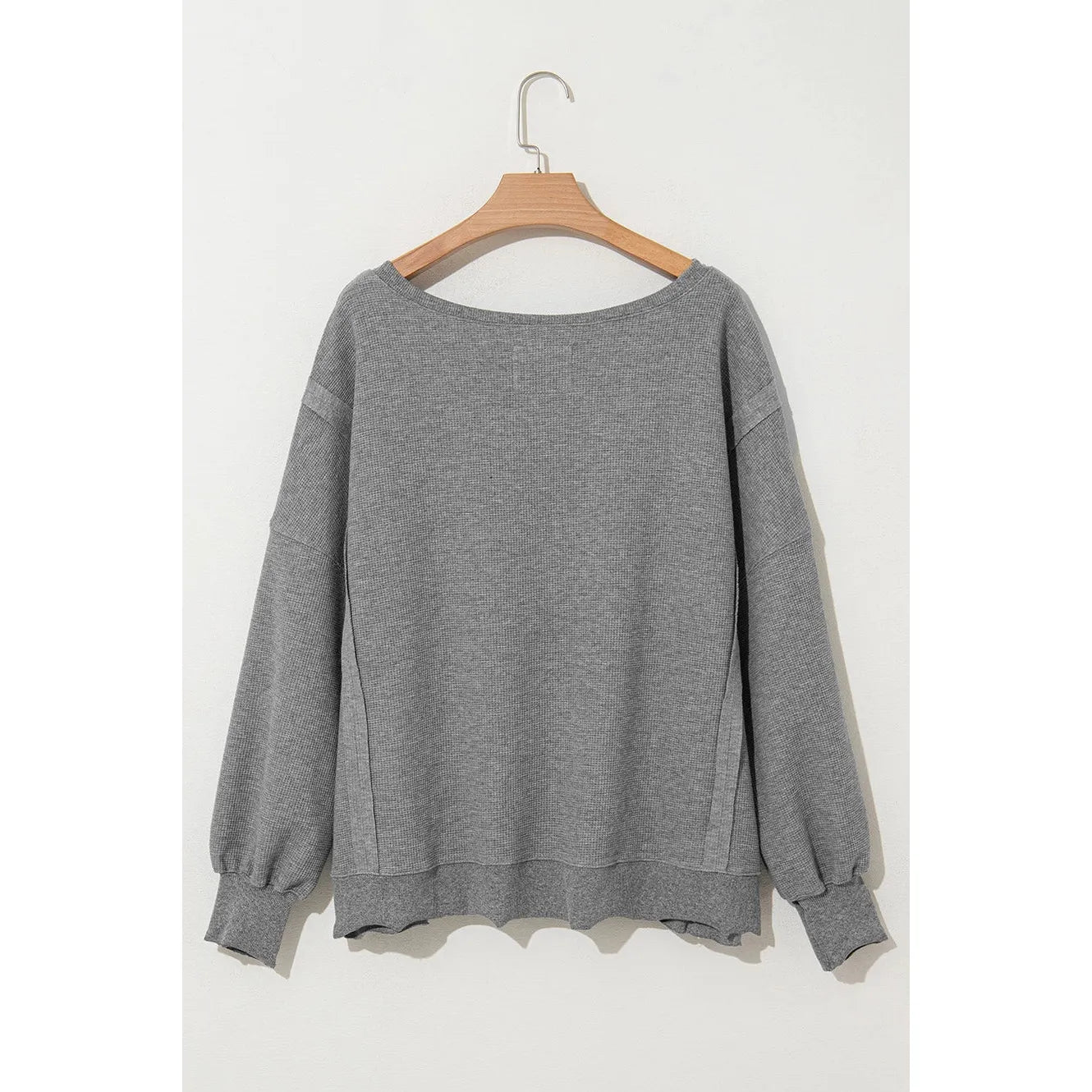 Waffle Knit Bishop Sleeve Top