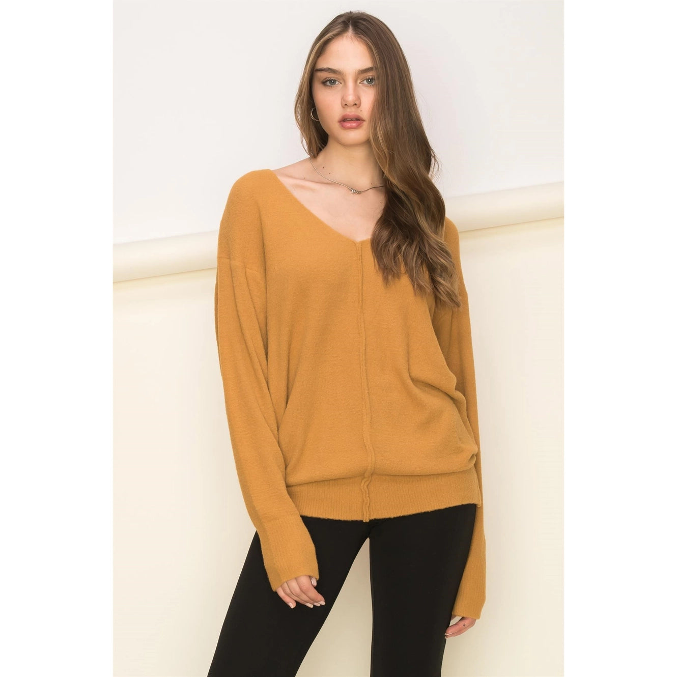 V-Neck Long Sleeve Sweater