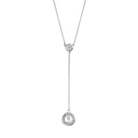 Silver CZ Drop Necklace