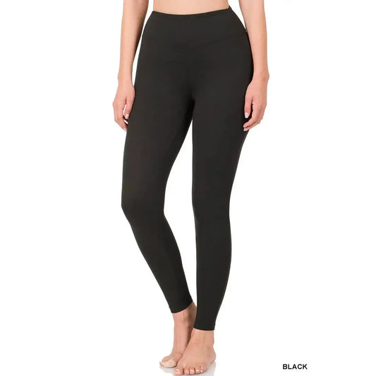 Brushed Microfiber Wide Waistband Leggings
