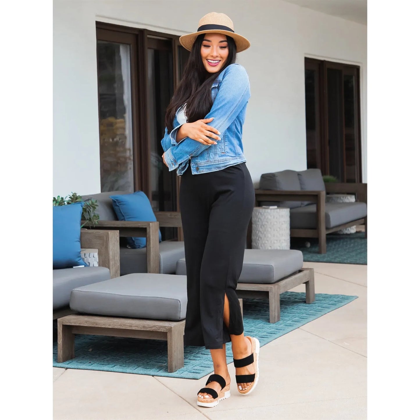 Cropped Split Hem Leanne Pants