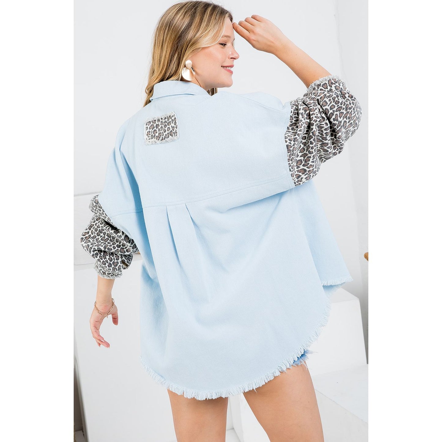 Leopard Print Denim Shacket