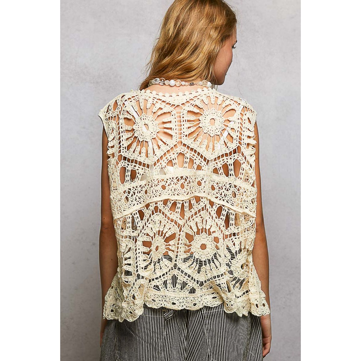Bohemian Crochet Relaxed Sleeveless Top