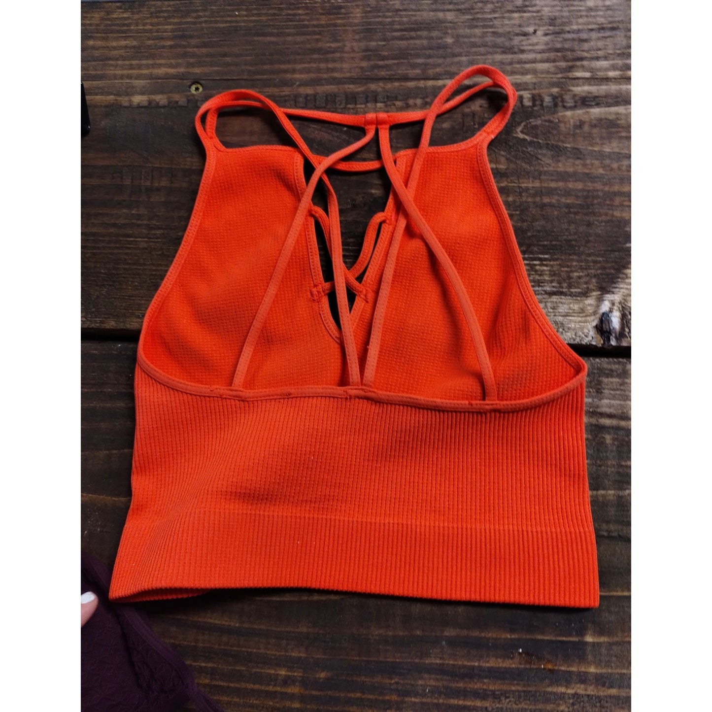 RIBBED CUTOUT HALTER BRALETTE TOP