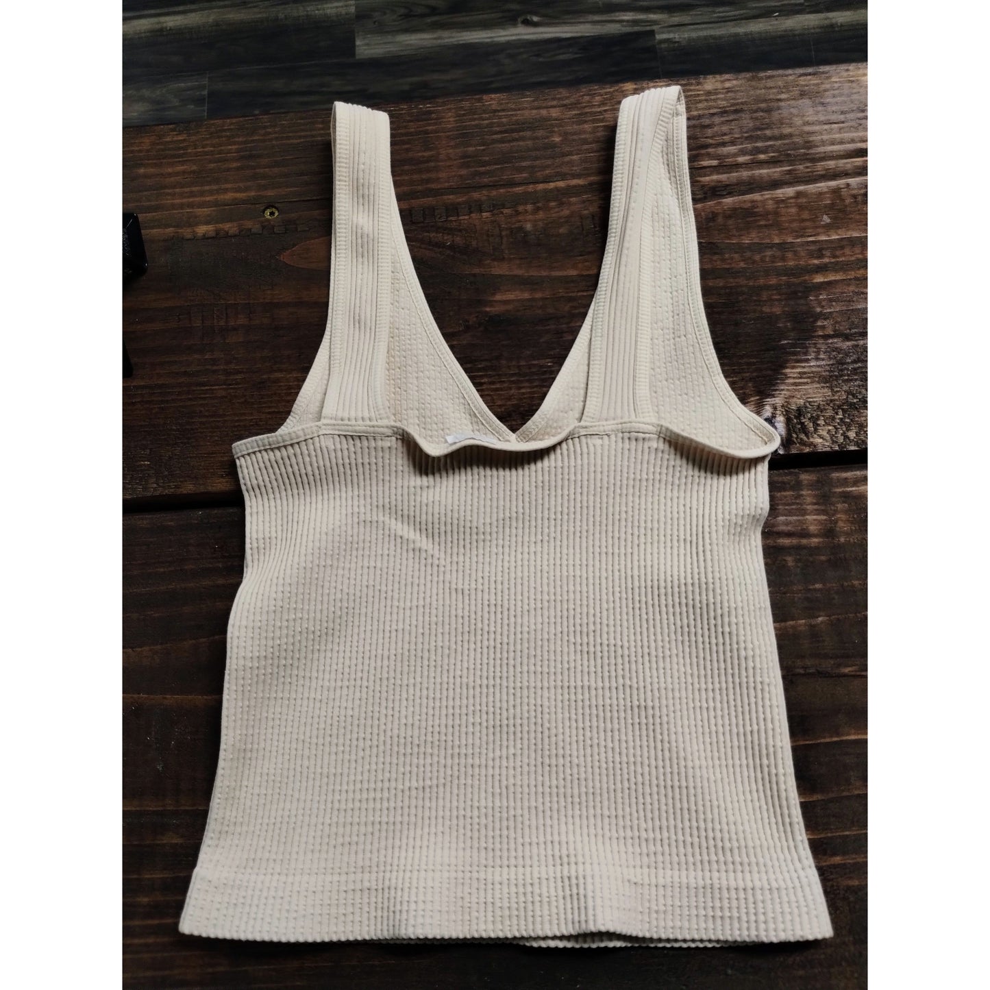 Women Seamless V-Neck Ribbed Crop Top
