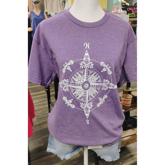 Graphic Tee Tribal Compass Design