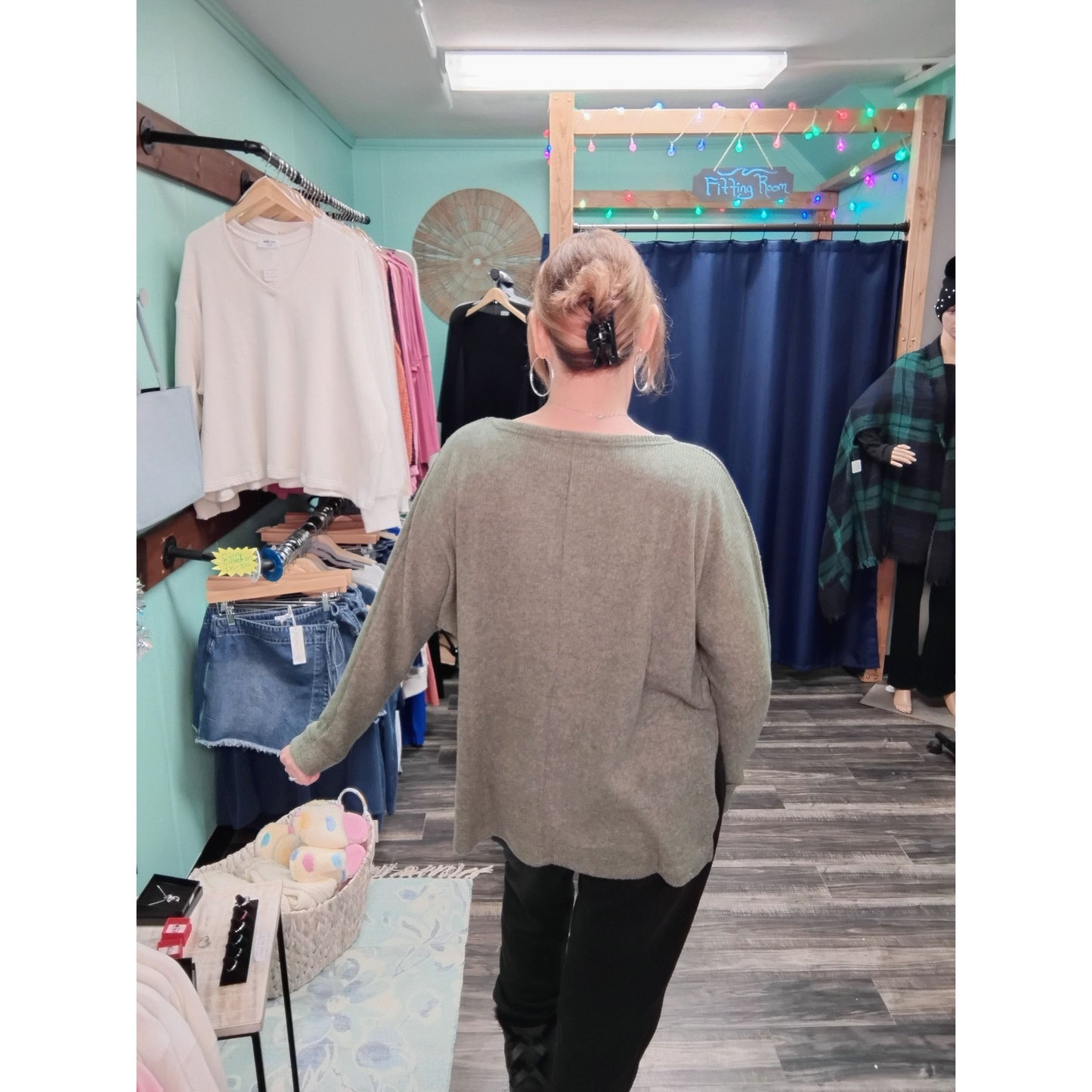 Brushed Melange Hacci Dolman Sleeve Sweater