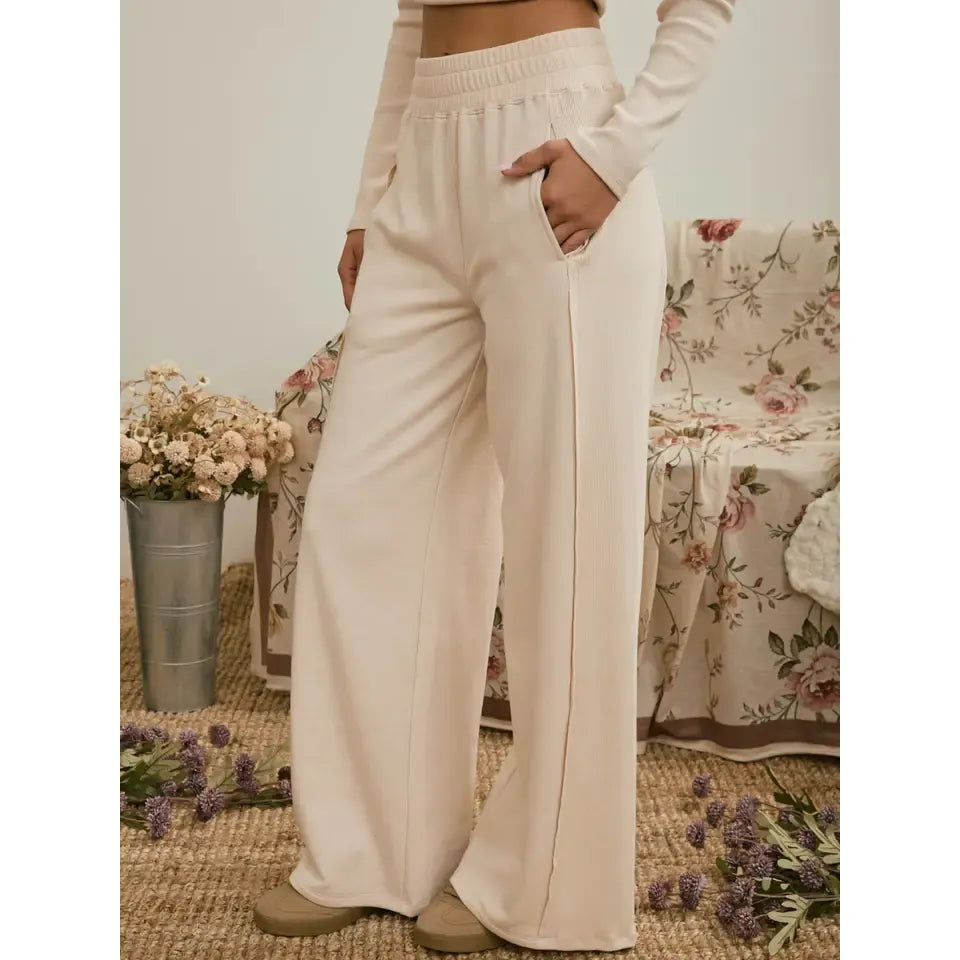 Elastic Waist Side Panel Knit Lounge Pants