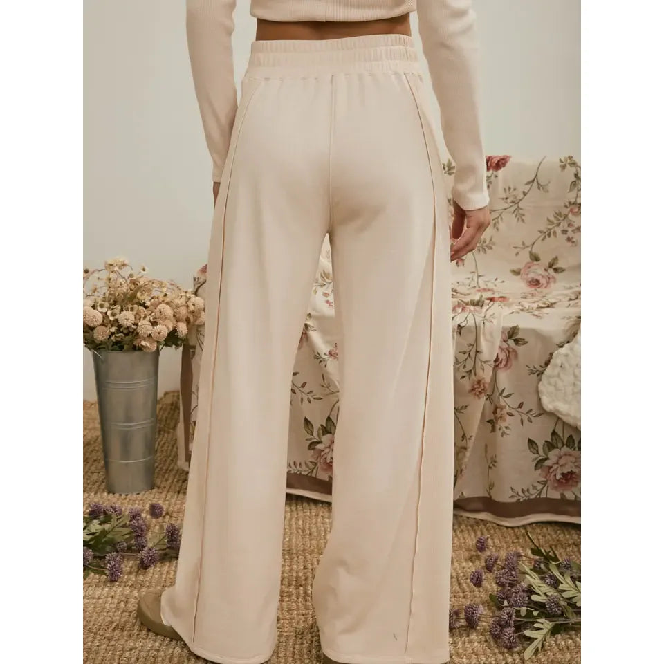 Elastic Waist Side Panel Knit Lounge Pants