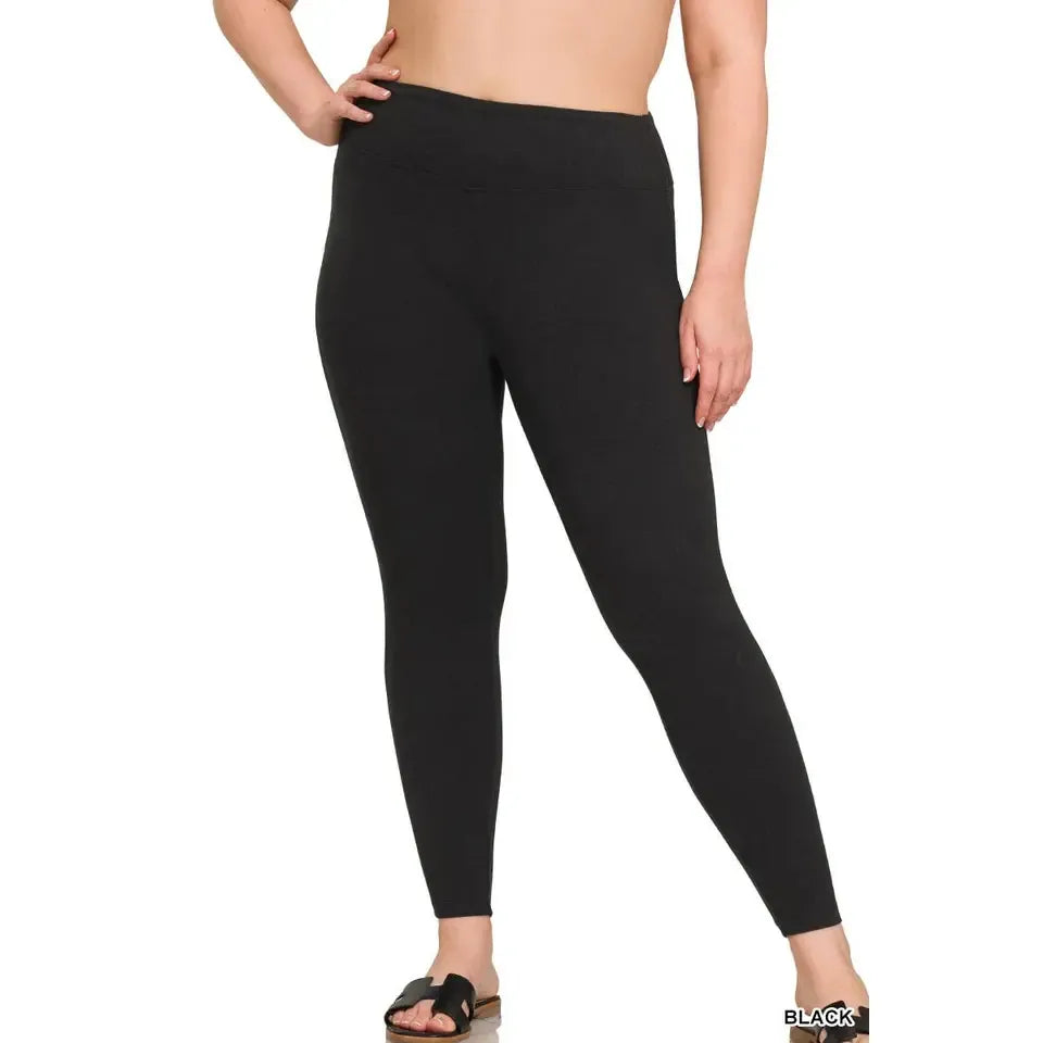 Plus Microfiber Soft Waistband Full Length Leggings