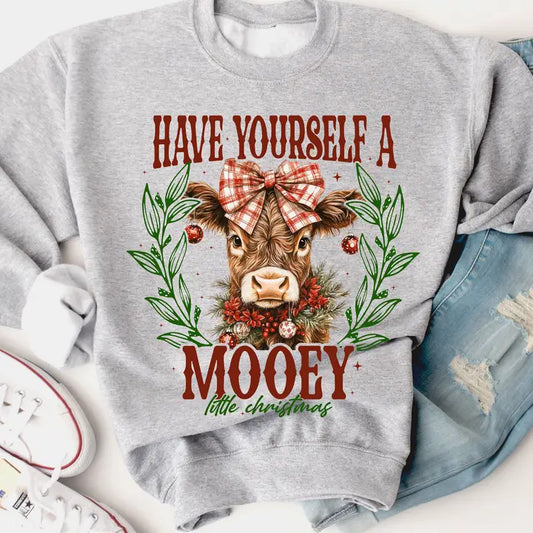 Have Yourself A Mooey Little Christmas Graphic Sweatshirt