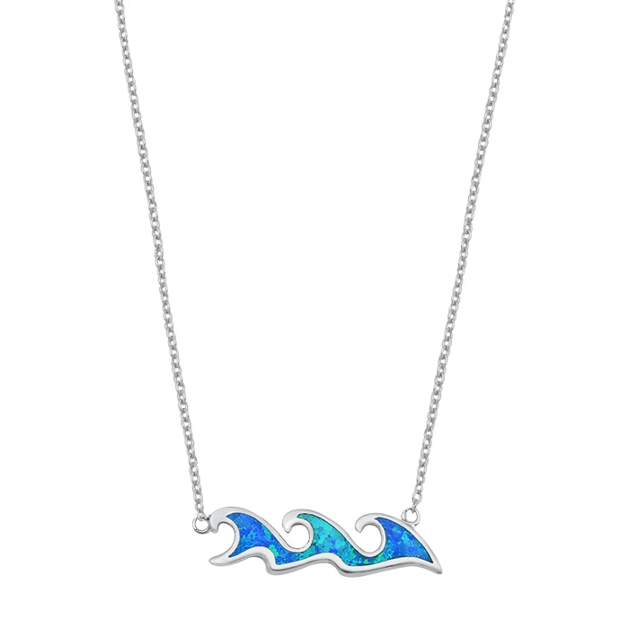 Catching Waves Blue Opal Necklace