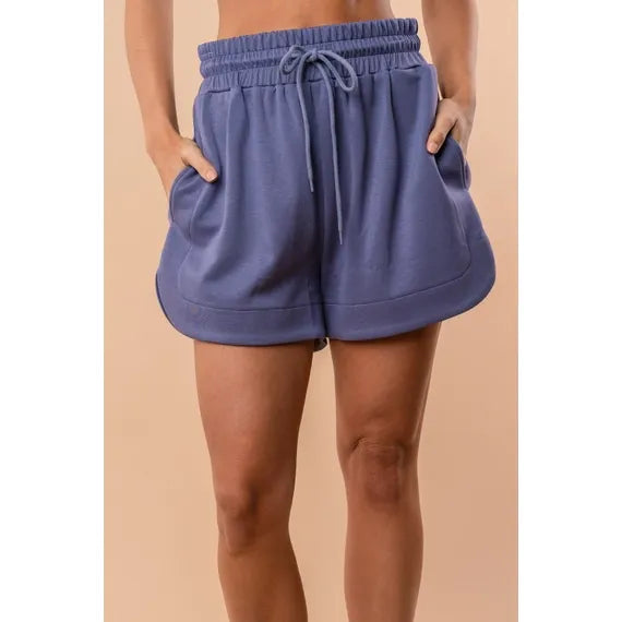 Plus High Waisted Solid Knit Shorts