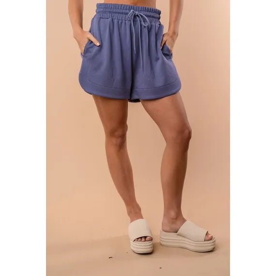 Plus High Waisted Solid Knit Shorts