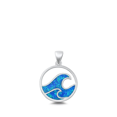 Blue Opal Wave Necklace