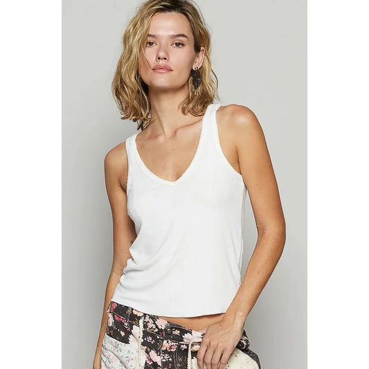 Sleeveless Ribbed Solid Basic Top Sale