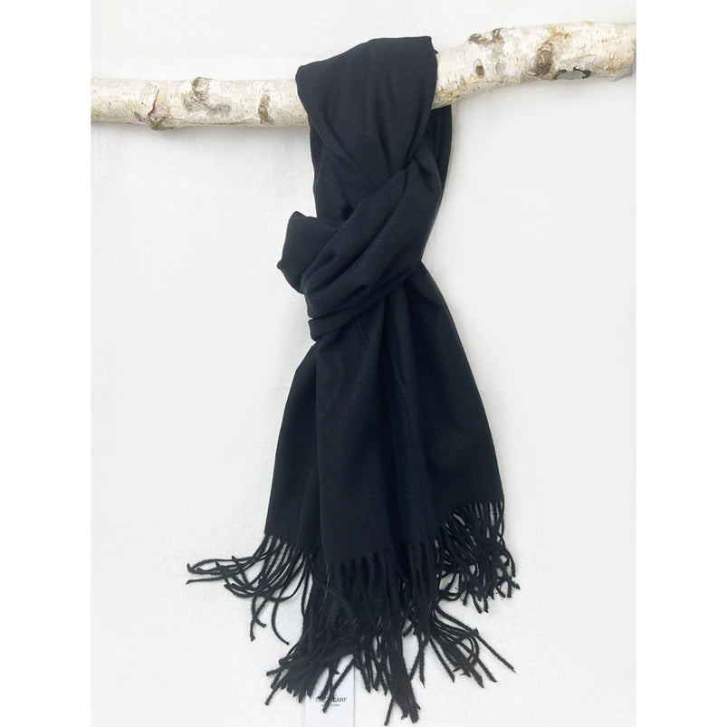 Neutral Tone Brushed Soft Scarf with Tassels