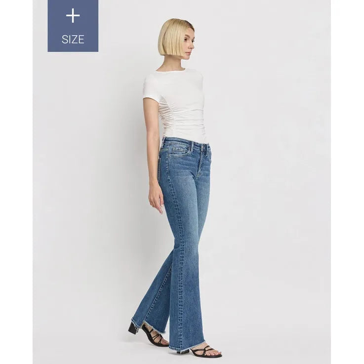 Vervet - Plus Size High Rise Slant Hem Flare Jeans