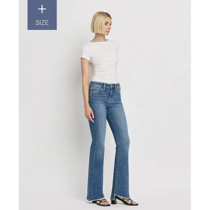 Vervet - Plus Size High Rise Slant Hem Flare Jeans