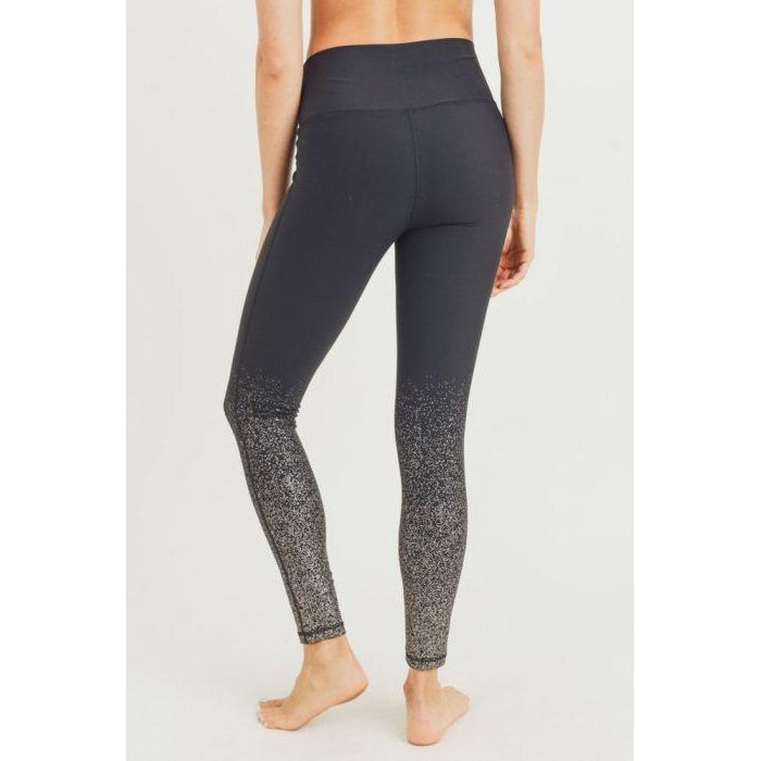 Metallic Raindrop Foil High Waist Leggings