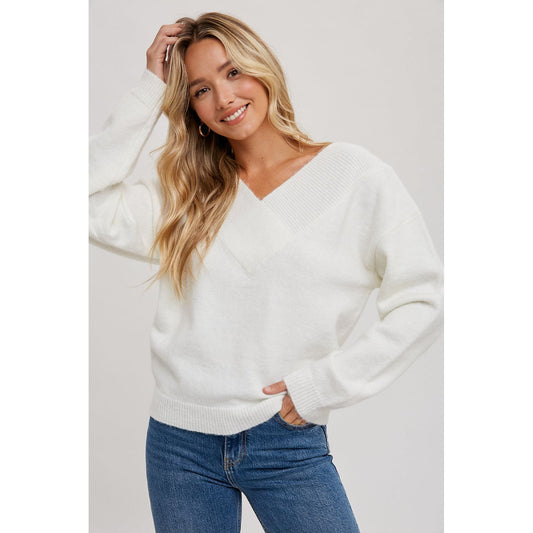 V-Neck Sweater Knit Pullover