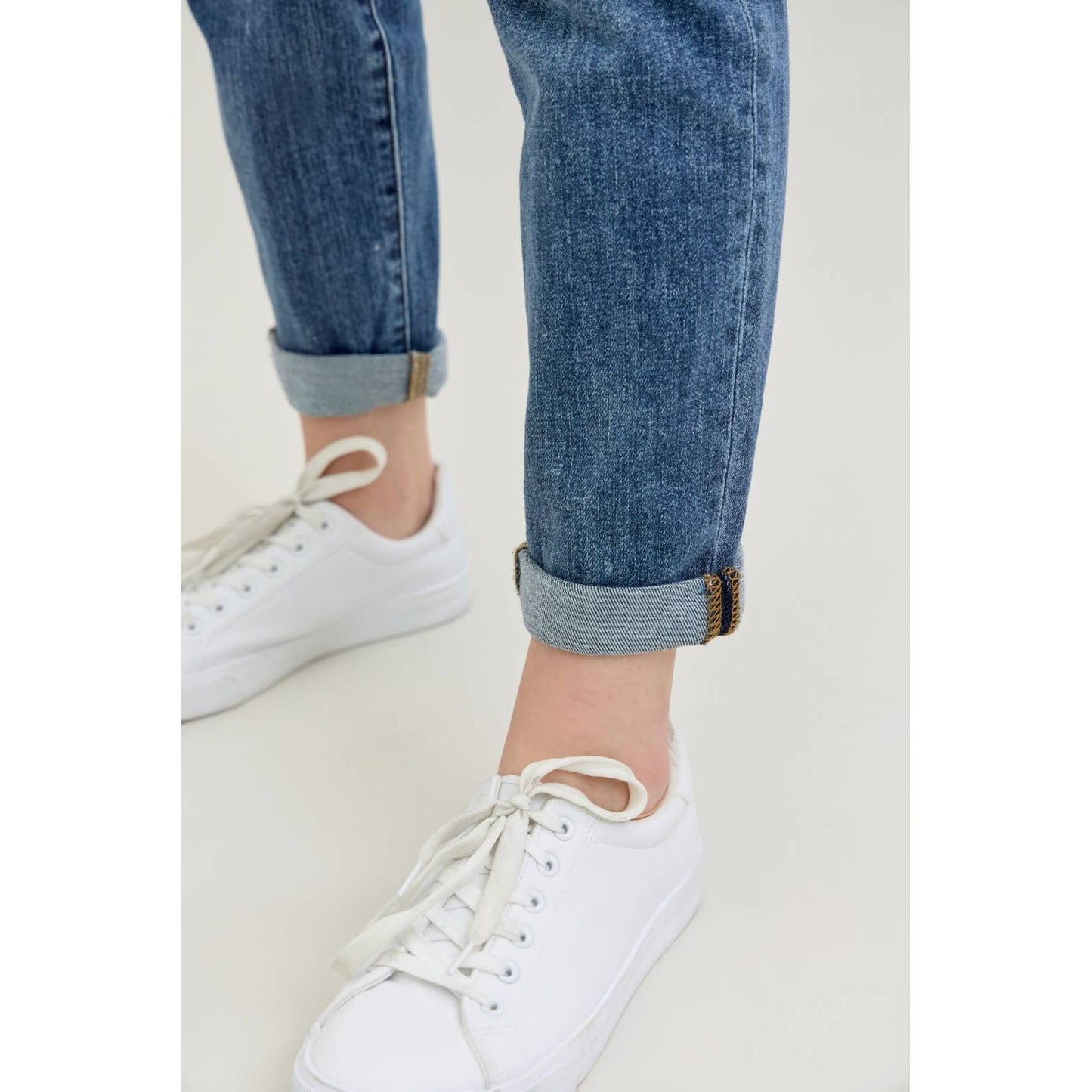 High Rise bleach Splash Boyfriend Jeans