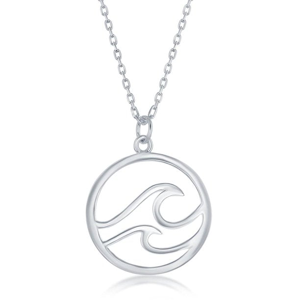 Sterling Silver Beach Waves Necklace